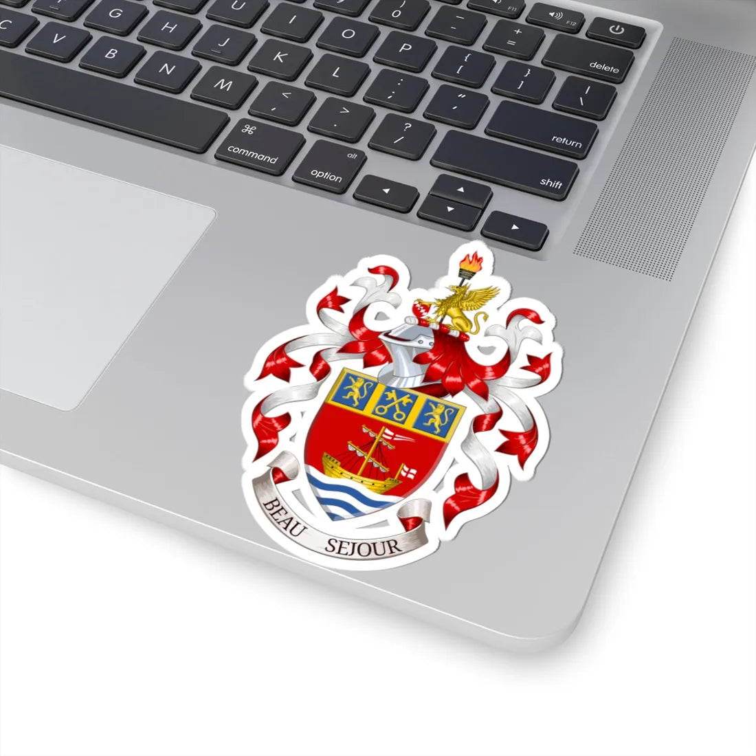 Coat of arms of Budleigh Salterton Town Council (England) (Coat of Arms) STICKER Vinyl Kiss-Cut Decal - The Sticker Space