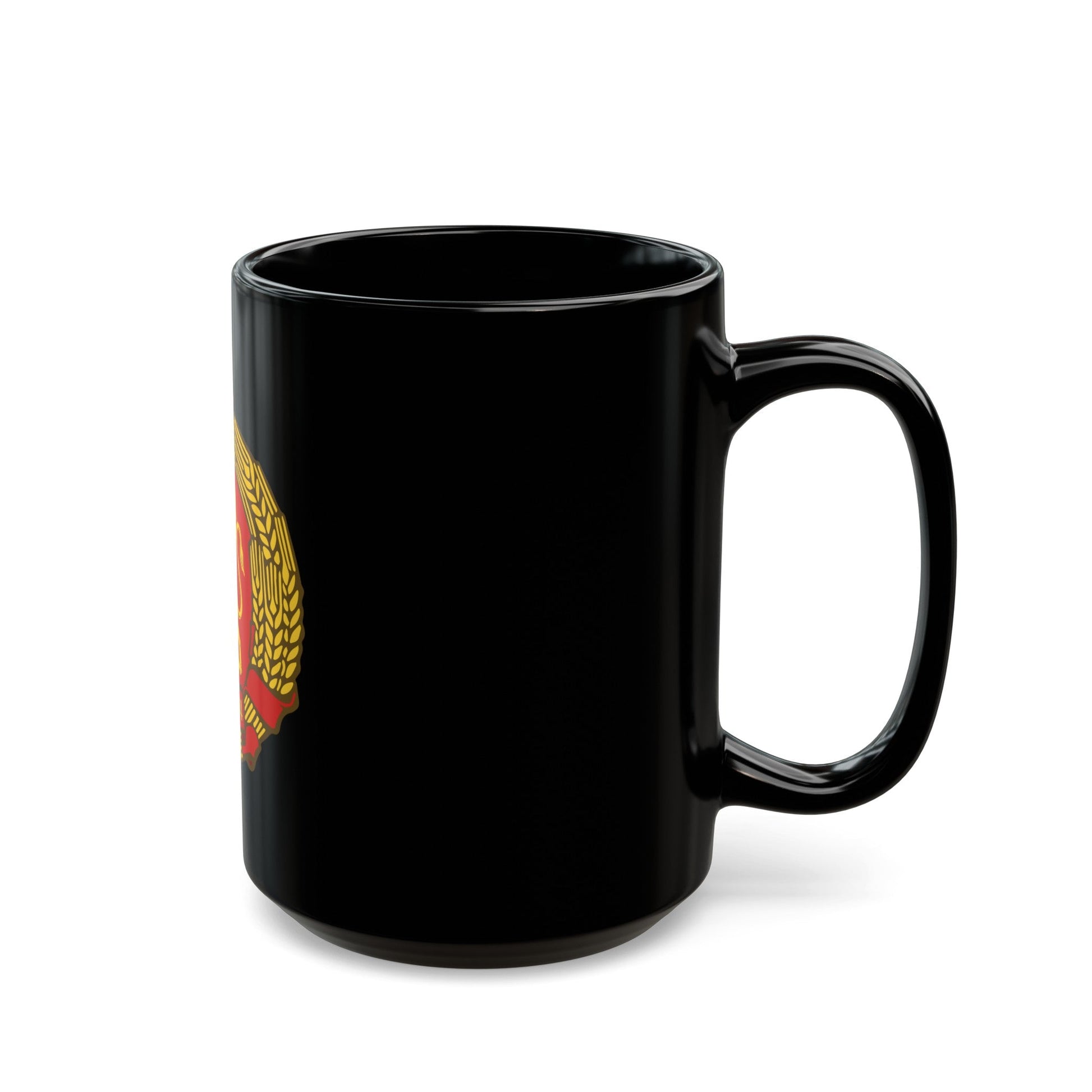 Coat of arms of Bulgaria (1948) - Black Coffee Mug-The Sticker Space