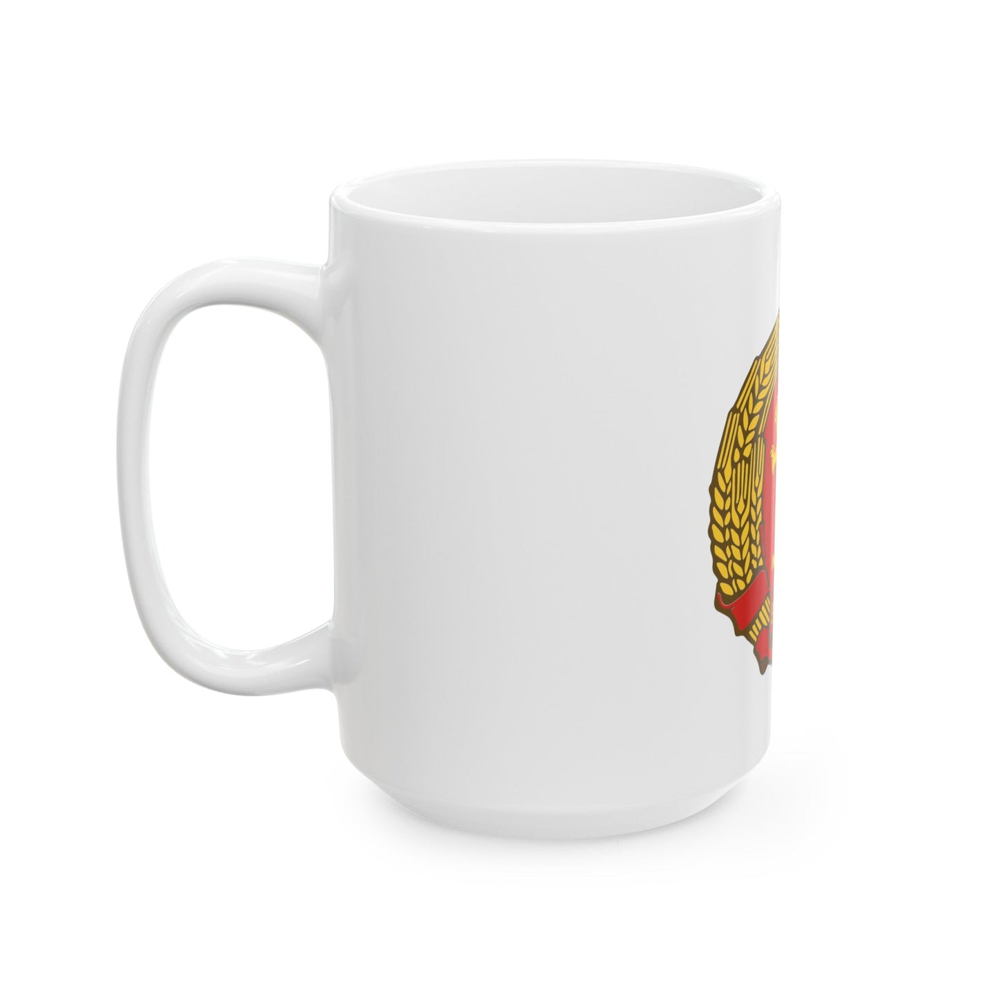 Coat of arms of Bulgaria (1948) - White Coffee Mug-The Sticker Space