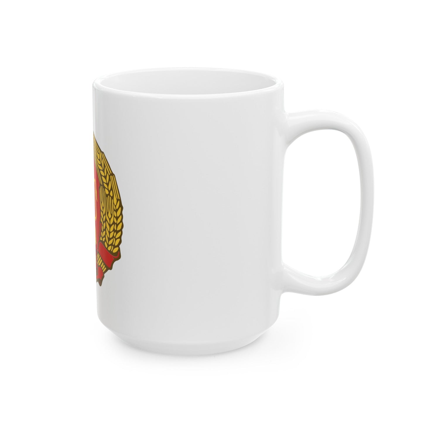 Coat of arms of Bulgaria (1948) - White Coffee Mug-The Sticker Space