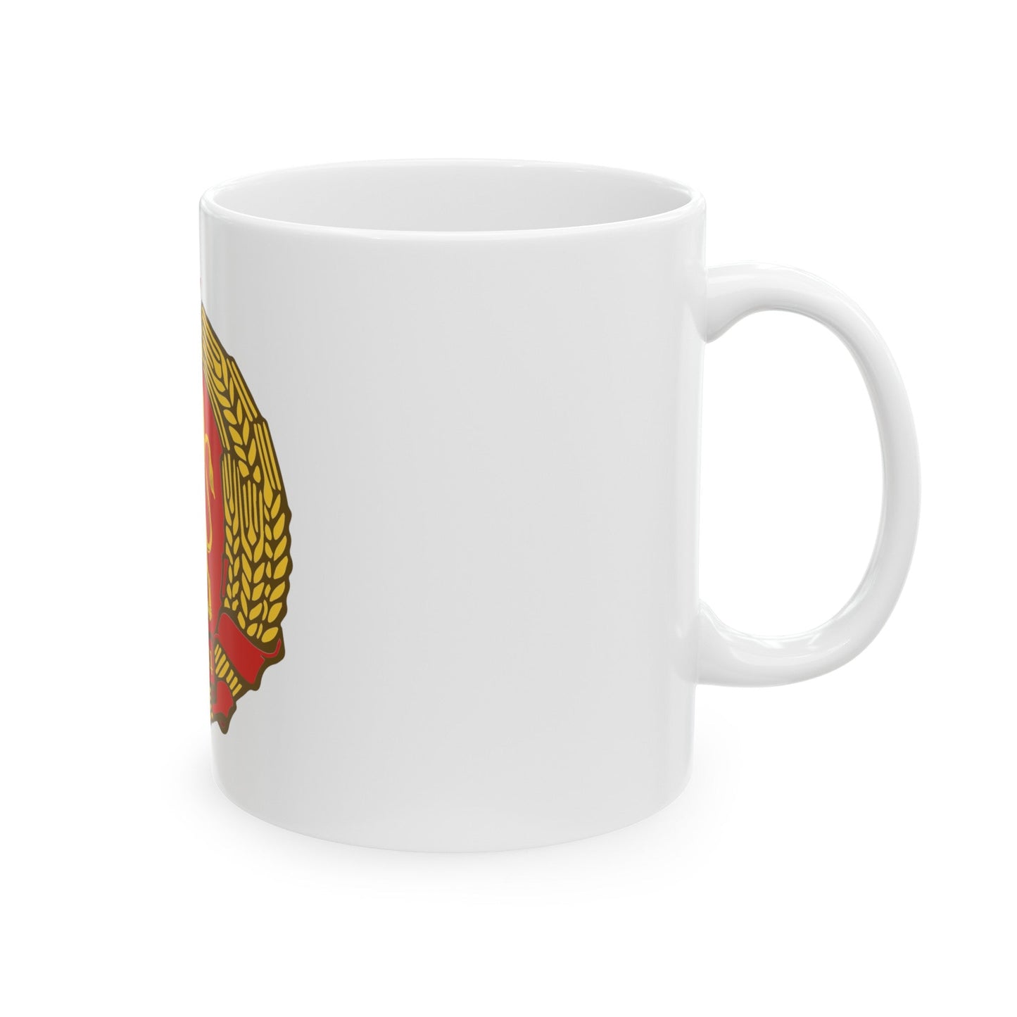 Coat of arms of Bulgaria (1948) - White Coffee Mug-The Sticker Space