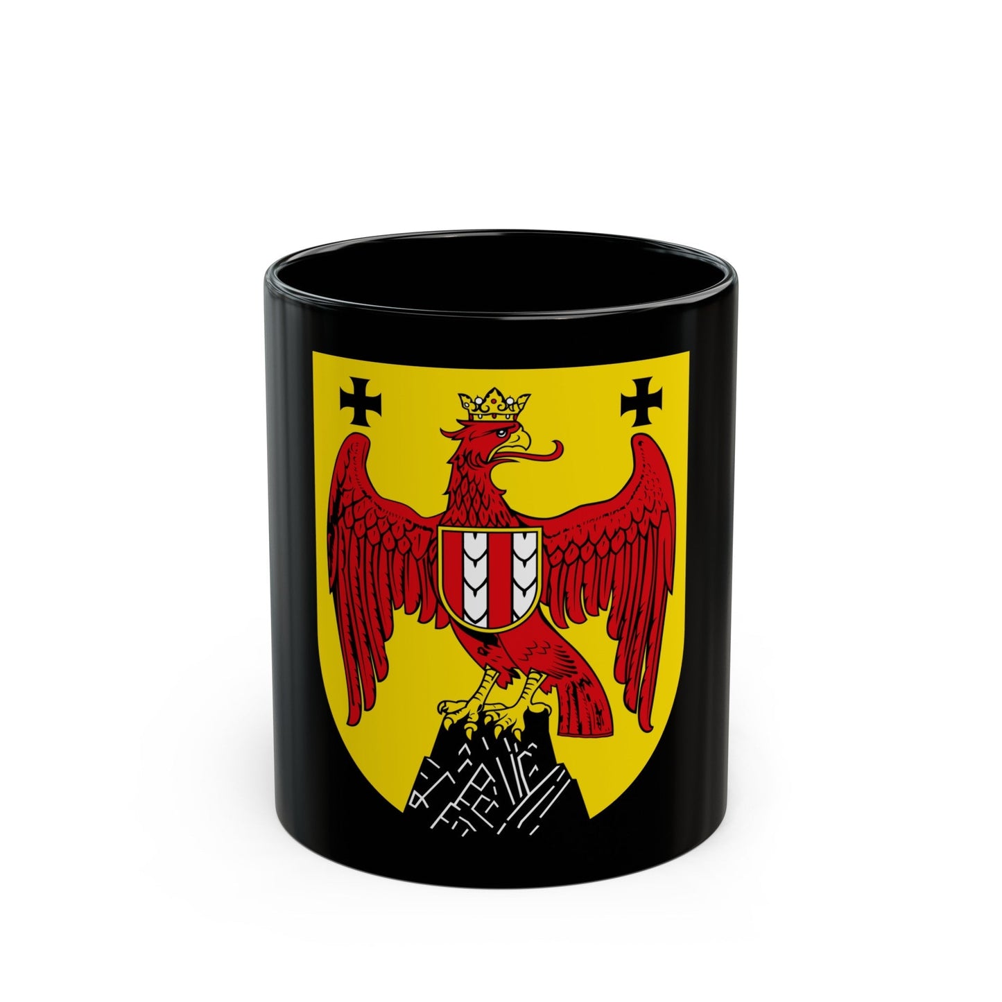 Coat of Arms of Burgenland Austria - Black Coffee Mug-11oz-The Sticker Space