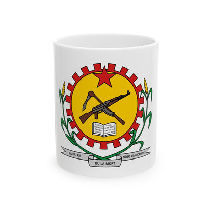 Coat of arms of Burkina Faso 1984-1991 - White Coffee Mug-11oz-The Sticker Space