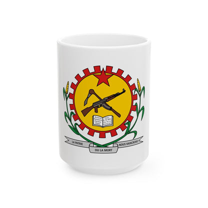 Coat of arms of Burkina Faso 1984-1991 - White Coffee Mug-15oz-The Sticker Space