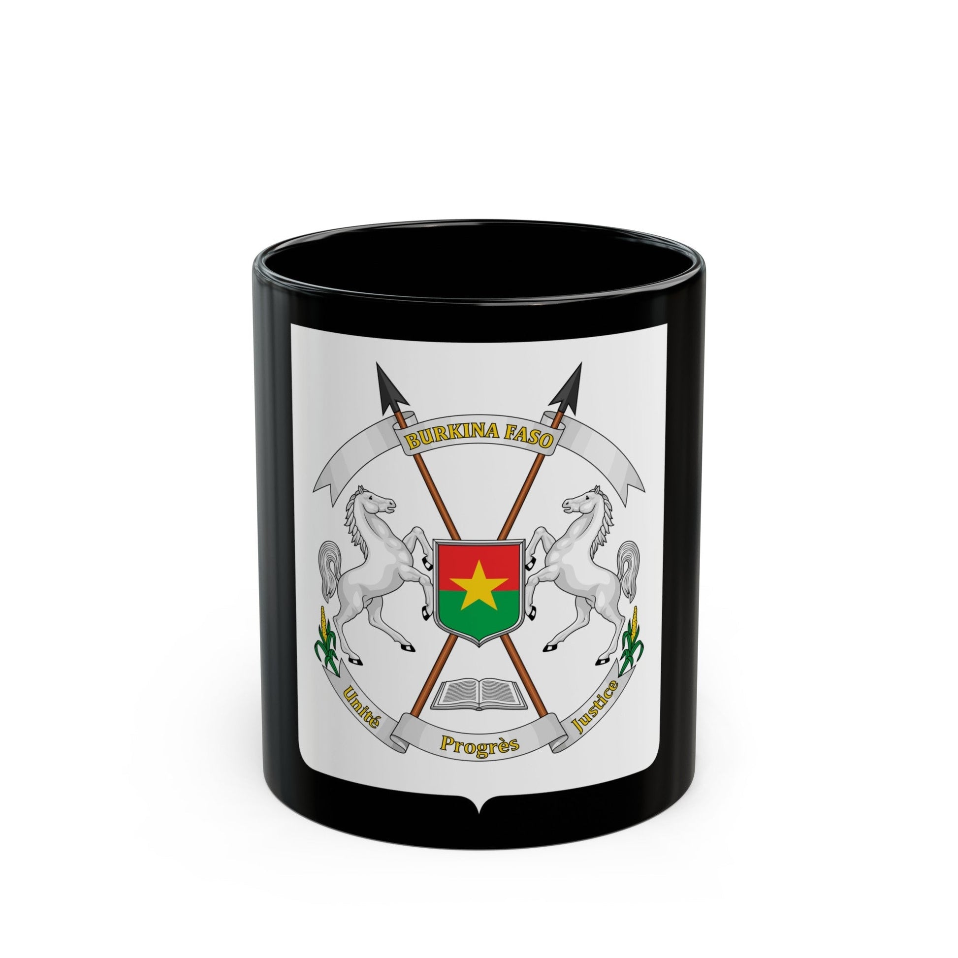 Coat of arms of Burkina Faso - Black Coffee Mug-11oz-The Sticker Space