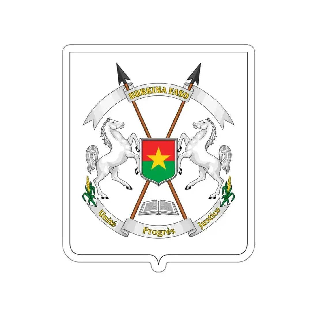 Coat of arms of Burkina Faso STICKER Vinyl Die-Cut Decal - The Sticker Space