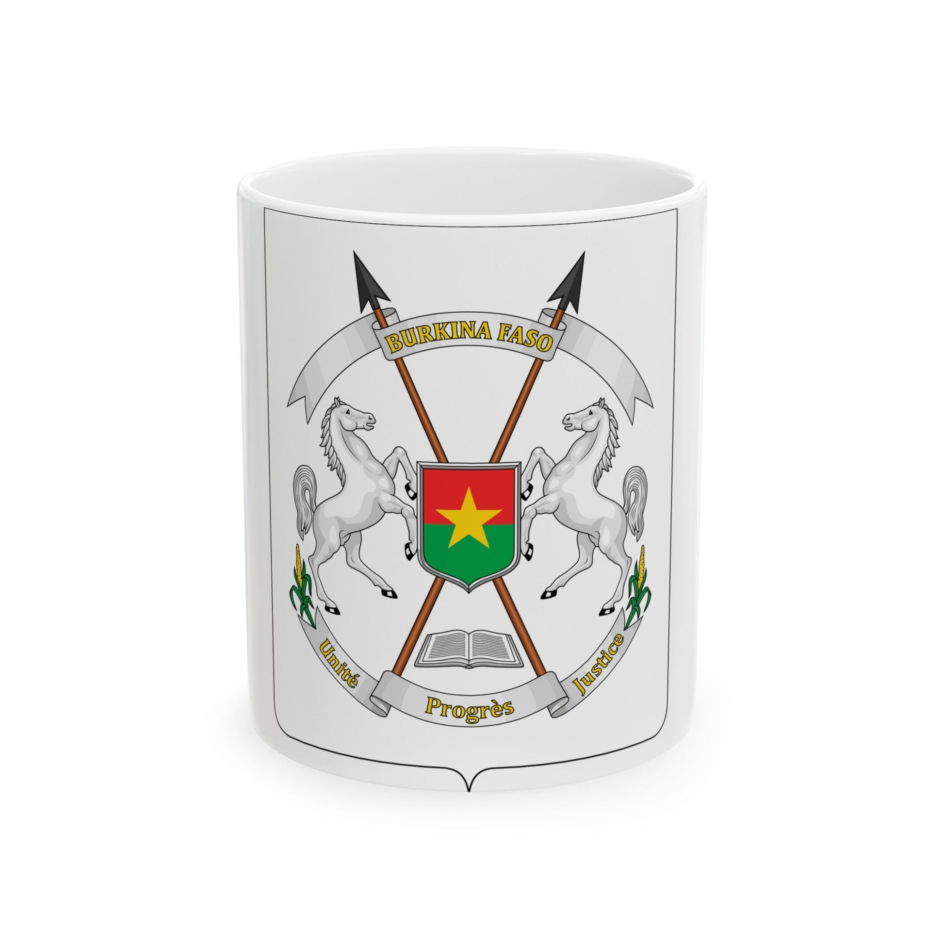 Coat of arms of Burkina Faso - White Coffee Mug-11oz-The Sticker Space