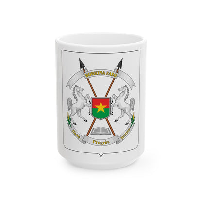 Coat of arms of Burkina Faso - White Coffee Mug-15oz-The Sticker Space