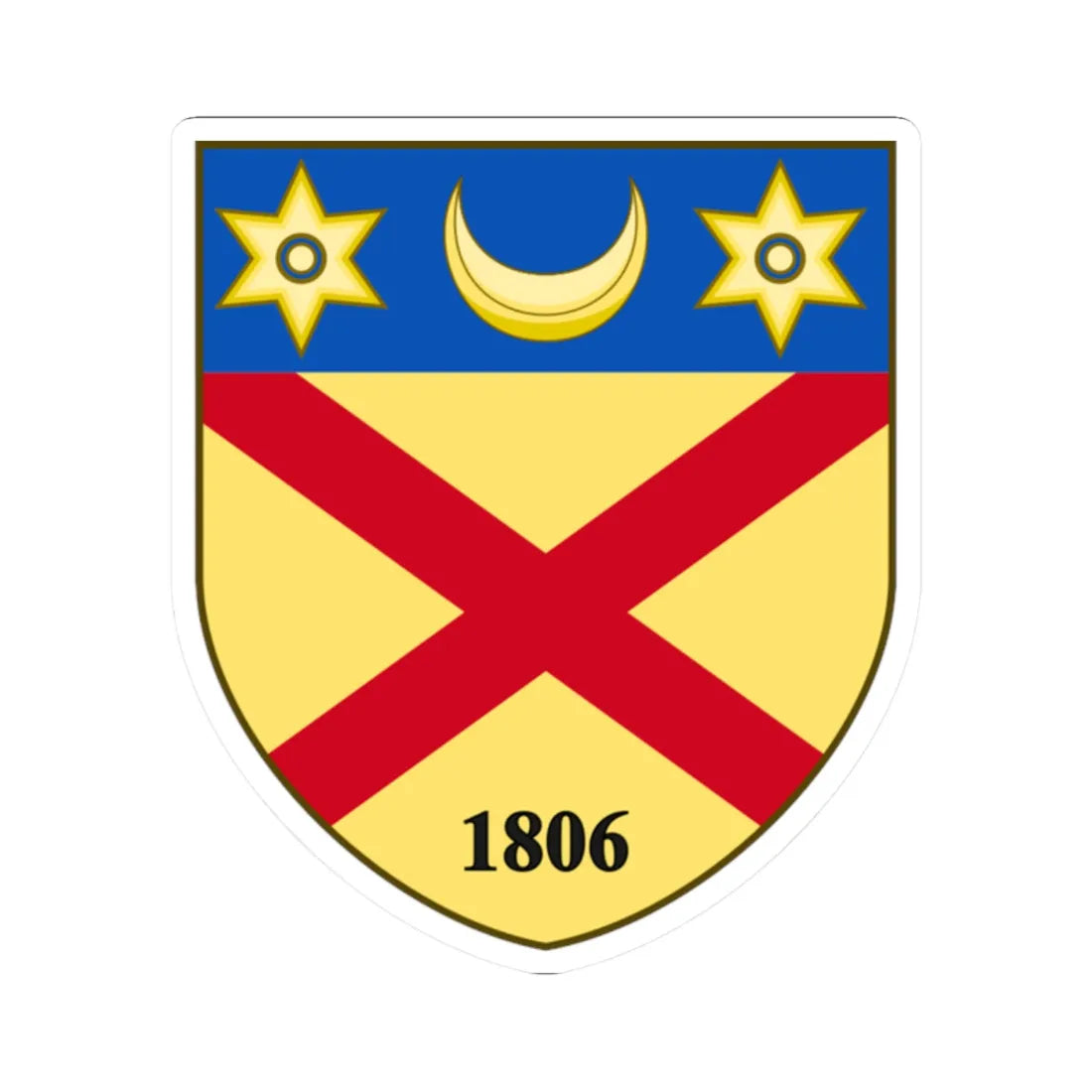 Coat of arms of Burrillville Rhode Island (United States) (Coat of Arms) STICKER Vinyl Kiss-Cut Decal 2 Inch White - The Sticker Space