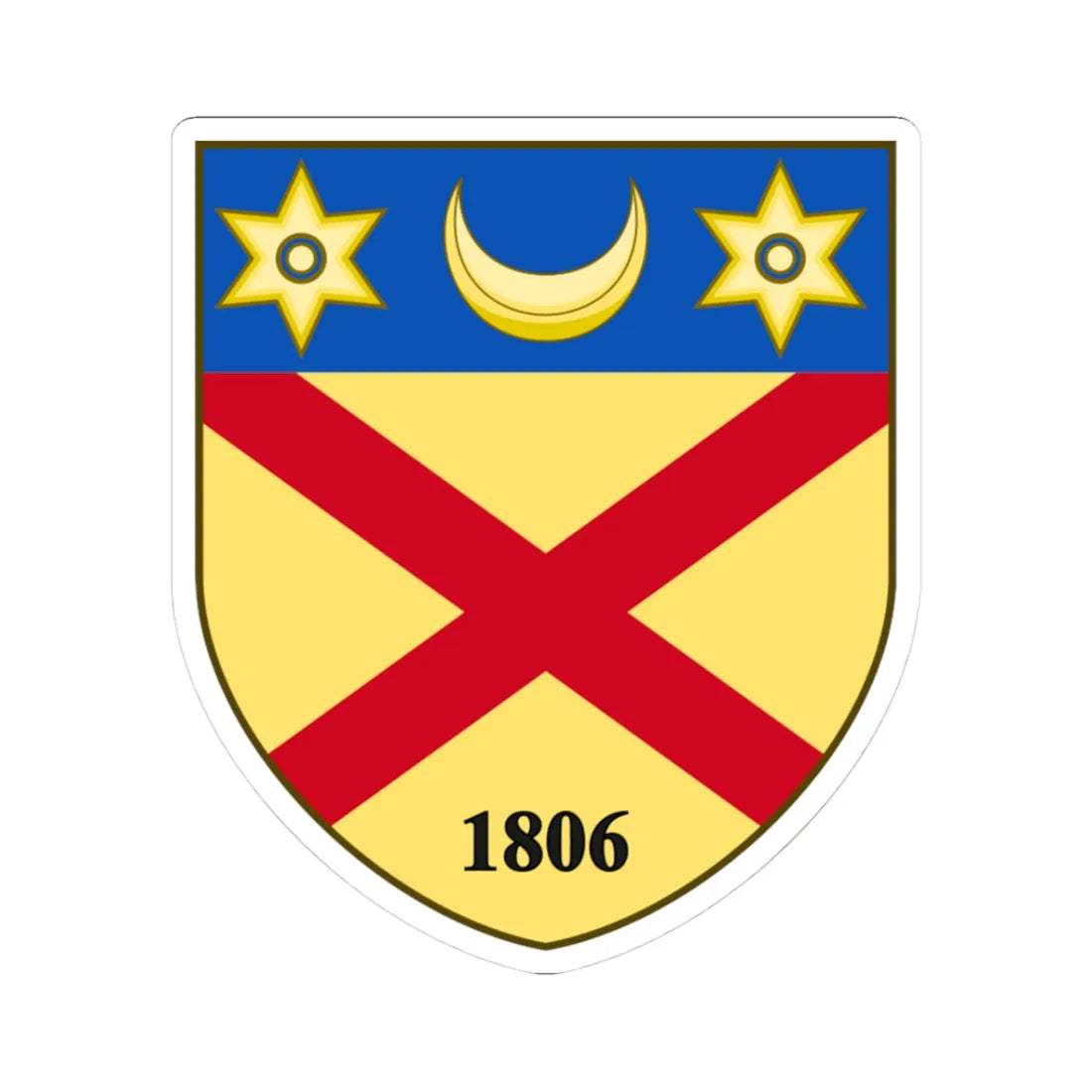 Coat of arms of Burrillville Rhode Island (United States) (Coat of Arms) STICKER Vinyl Kiss-Cut Decal 3 Inch White - The Sticker Space