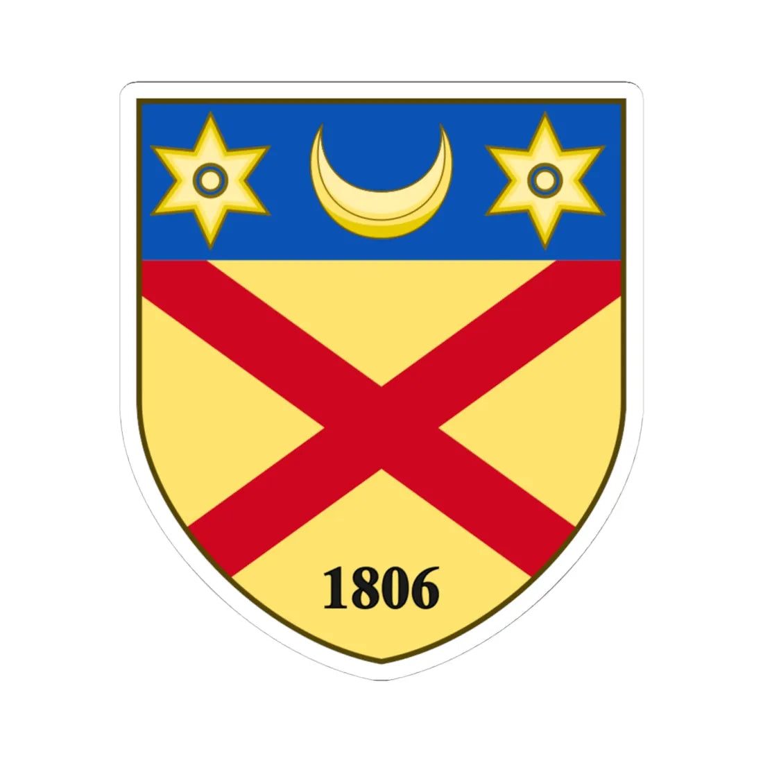 Coat of arms of Burrillville Rhode Island (United States) (Coat of Arms) STICKER Vinyl Kiss-Cut Decal 4 Inch White - The Sticker Space