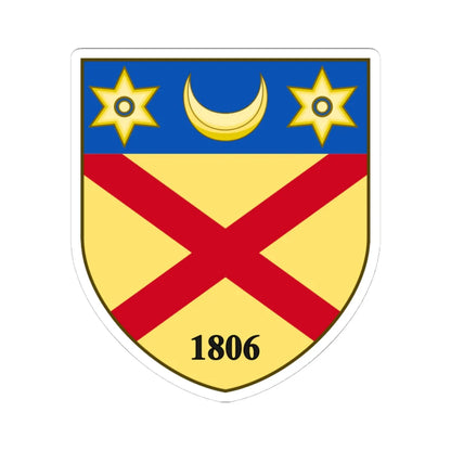 Coat of arms of Burrillville Rhode Island (United States) (Coat of Arms) STICKER Vinyl Kiss-Cut Decal 4 Inch White - The Sticker Space