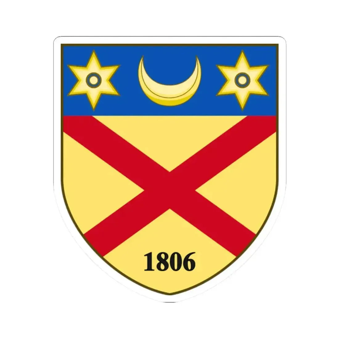 Coat of arms of Burrillville Rhode Island (United States) STICKER Vinyl Kiss-Cut Decal 2 Inch White - The Sticker Space