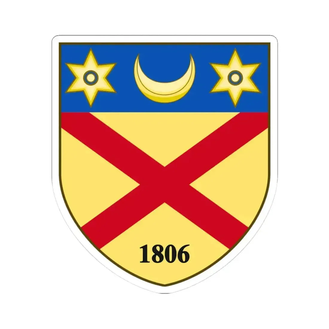 Coat of arms of Burrillville Rhode Island (United States) STICKER Vinyl Kiss-Cut Decal 3 Inch White - The Sticker Space