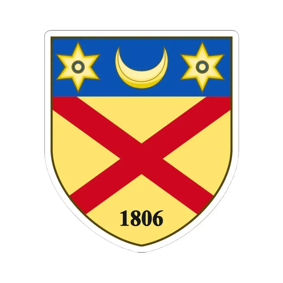 Coat of arms of Burrillville Rhode Island (United States) STICKER Vinyl Kiss-Cut Decal 4 Inch White - The Sticker Space