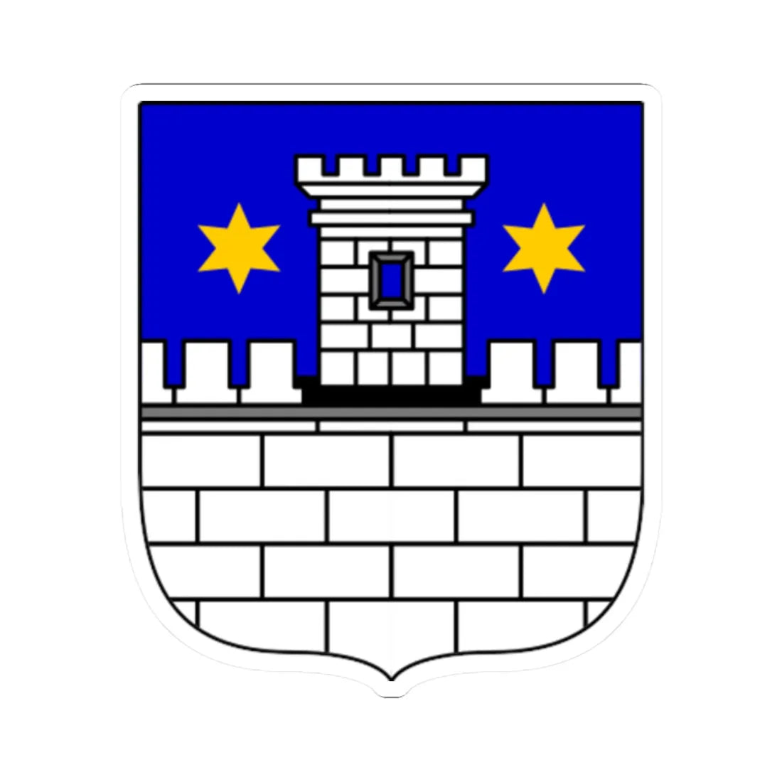 Coat of arms of Cakovec (Croatia) (Coat of Arms) STICKER Vinyl Kiss-Cut Decal 2 Inch White - The Sticker Space