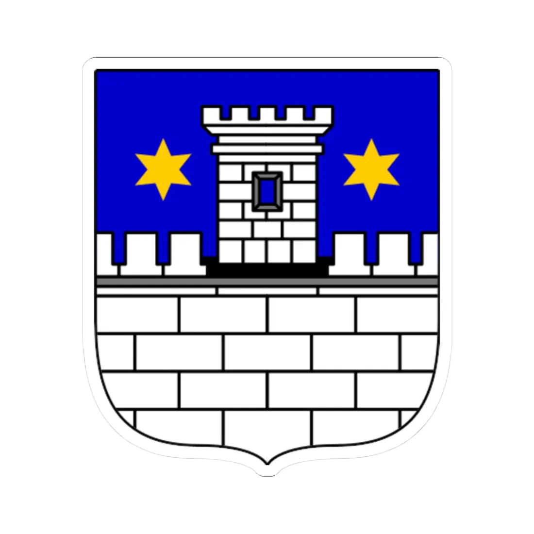 Coat of arms of Cakovec (Croatia) (Coat of Arms) STICKER Vinyl Kiss-Cut Decal 3 Inch White - The Sticker Space