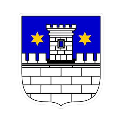 Coat of arms of Cakovec (Croatia) (Coat of Arms) STICKER Vinyl Kiss-Cut Decal 4 Inch White - The Sticker Space