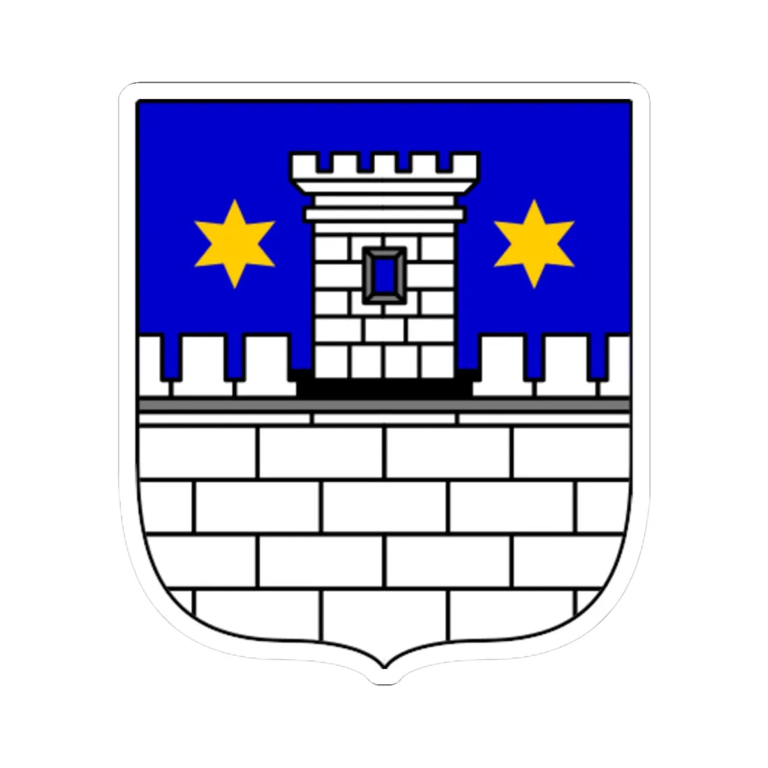 Coat of arms of Cakovec (Croatia) (Coat of Arms) STICKER Vinyl Kiss-Cut Decal 6 Inch White - The Sticker Space