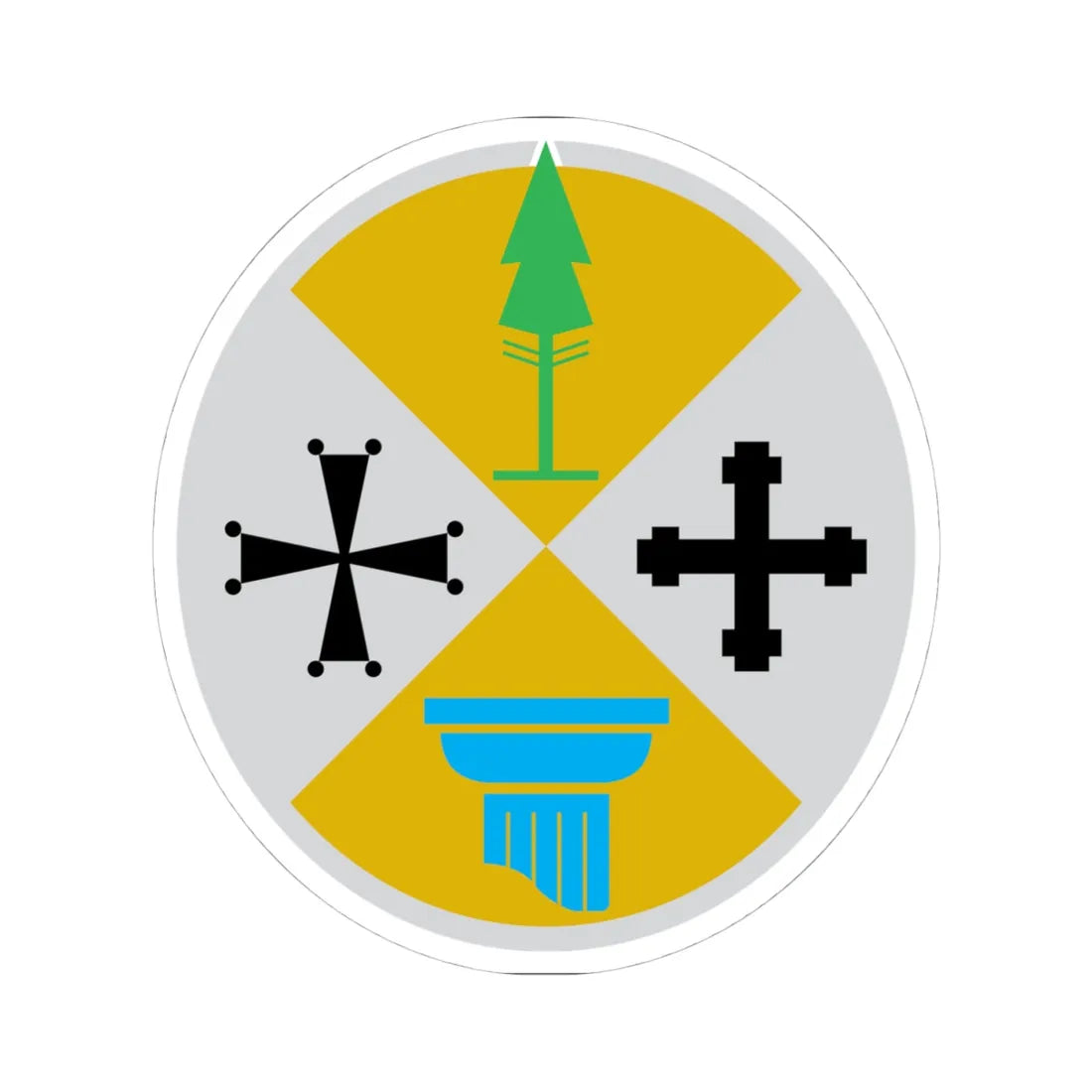 Coat of arms of Calabria (Italy) (Coat of Arms) STICKER Vinyl Kiss-Cut Decal 4 Inch White - The Sticker Space