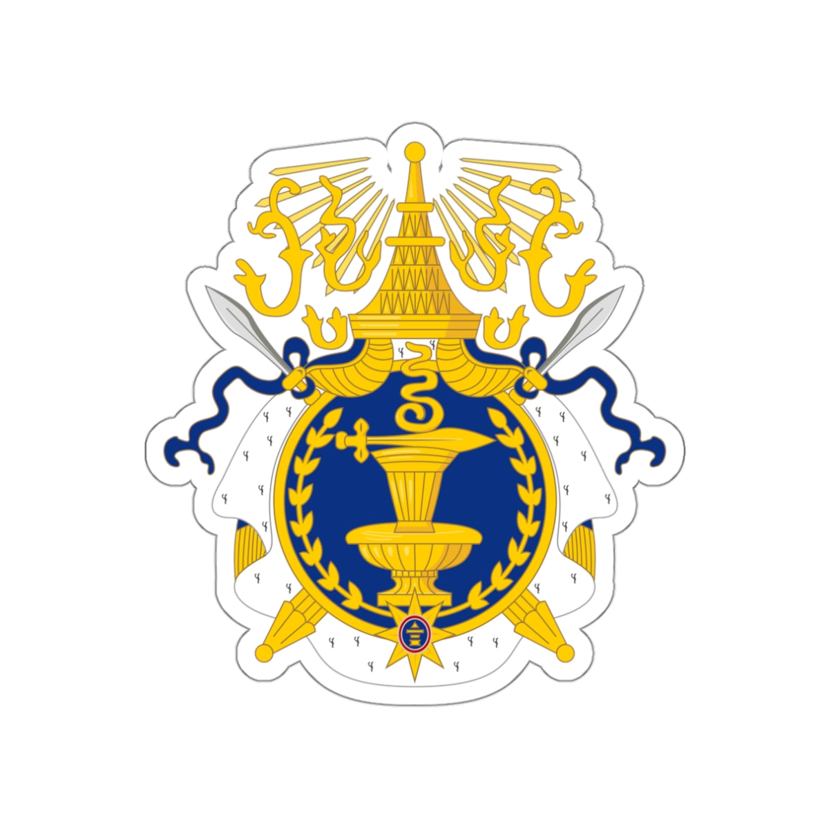 Coat of arms of Cambodia (1864–1970) STICKER Vinyl Die-Cut Decal-White-The Sticker Space