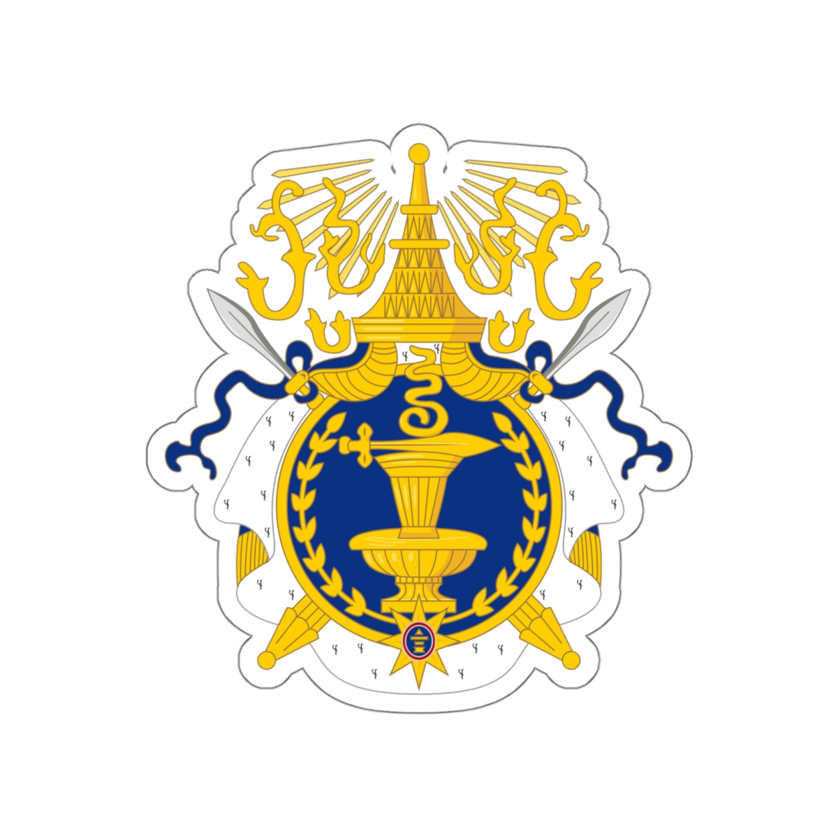 Coat of arms of Cambodia (1864–1970) STICKER Vinyl Die-Cut Decal-White-The Sticker Space