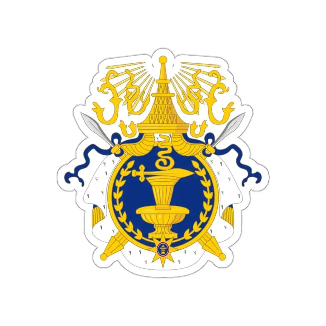 Coat of arms of Cambodia (1864–1970) STICKER Vinyl Die-Cut Decal 2 Inch - The Sticker Space