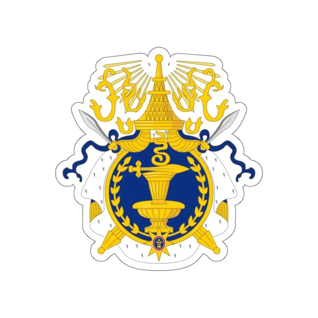 Coat of arms of Cambodia (1864–1970) STICKER Vinyl Die-Cut Decal 5 Inch - The Sticker Space