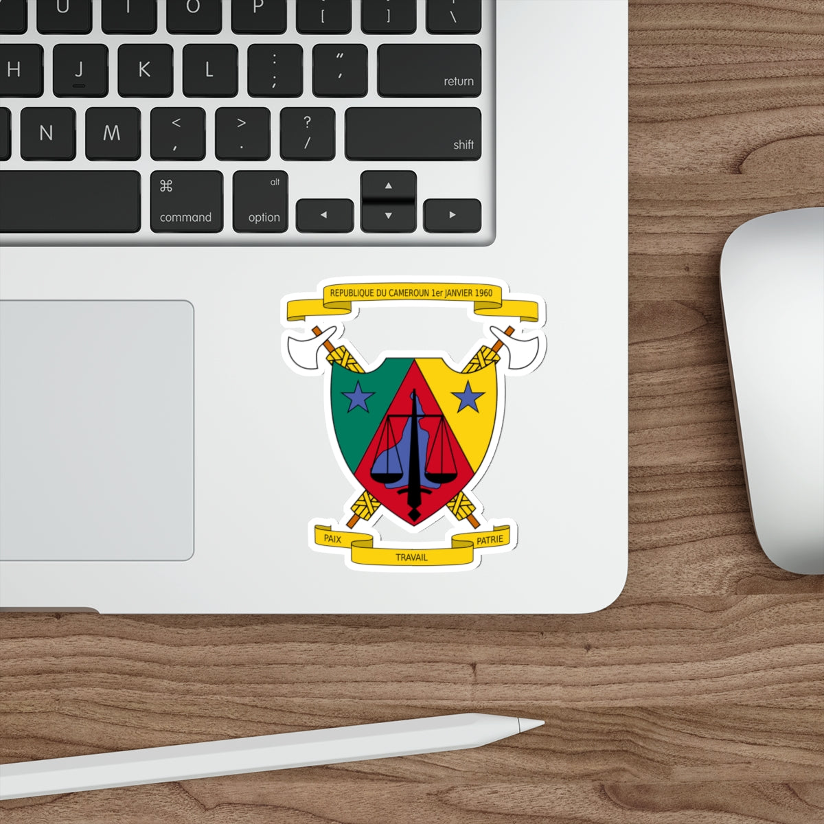 Coat of Arms of Cameroon (1961-1975) STICKER Vinyl Die-Cut Decal-The Sticker Space