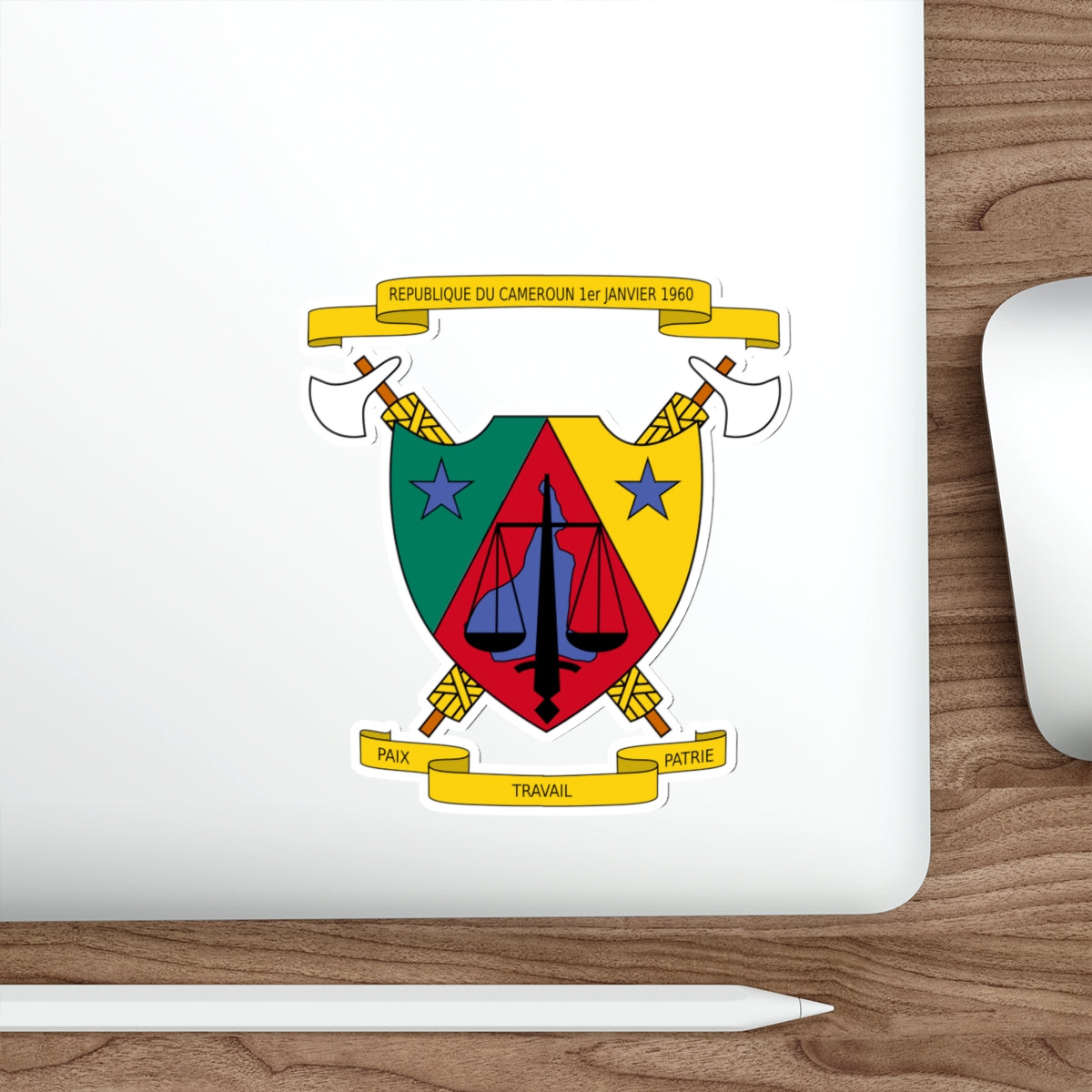 Coat of Arms of Cameroon (1961-1975) STICKER Vinyl Die-Cut Decal-The Sticker Space