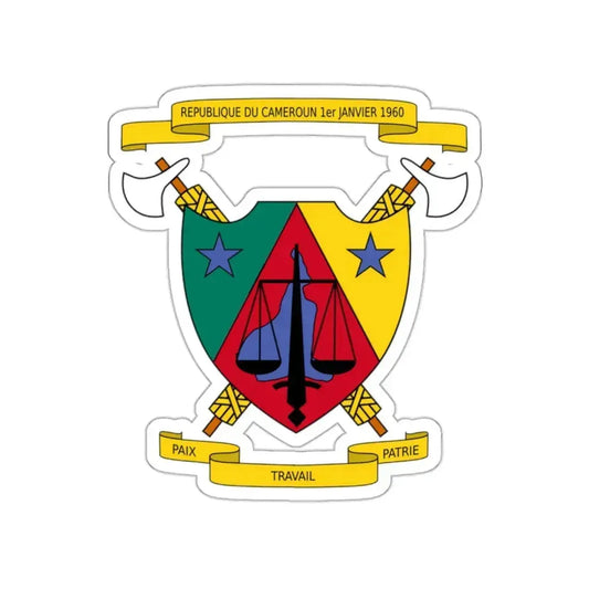 Coat of Arms of Cameroon (1961-1975) STICKER Vinyl Die-Cut Decal 2 Inch - The Sticker Space