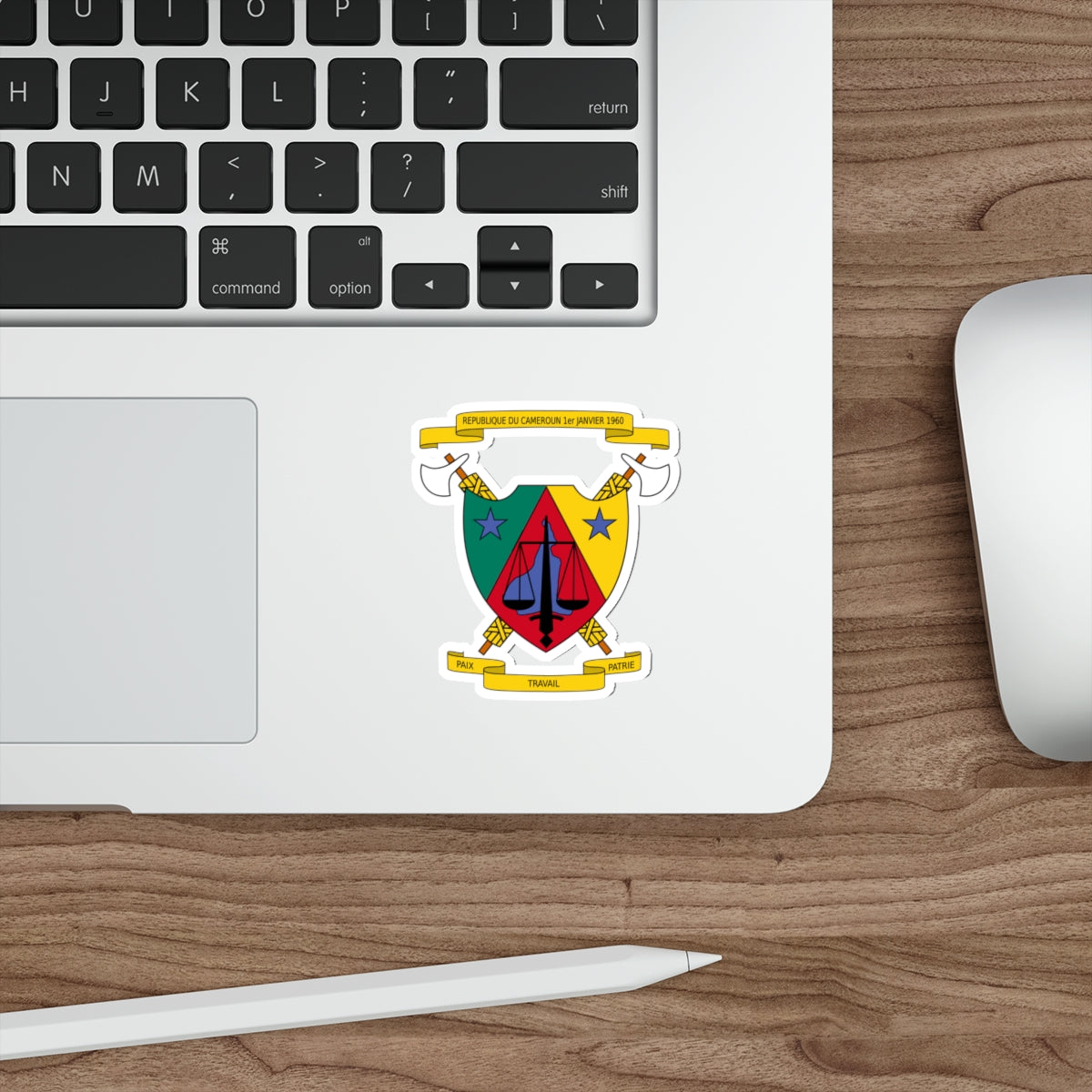 Coat of Arms of Cameroon (1961-1975) STICKER Vinyl Die-Cut Decal-The Sticker Space