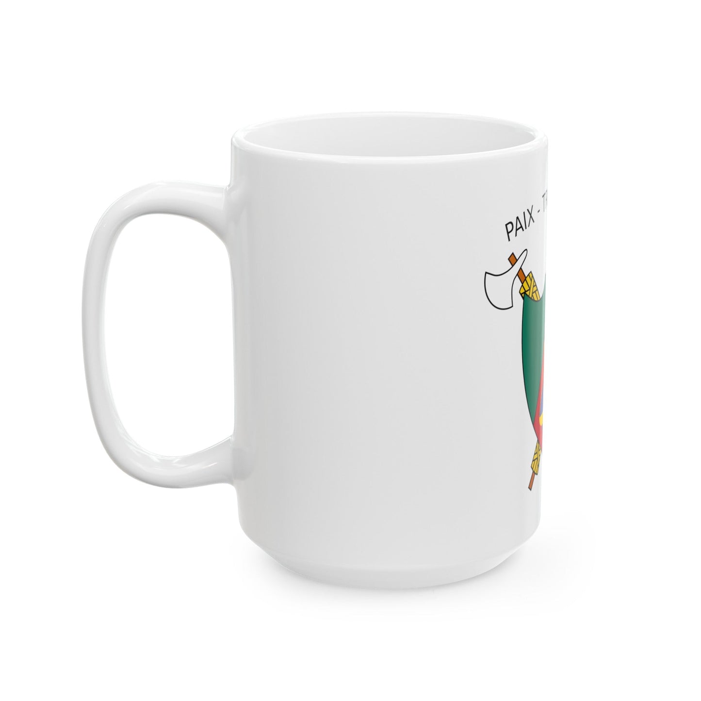 Coat of Arms of Cameroon (1975-1986) - White Coffee Mug-The Sticker Space