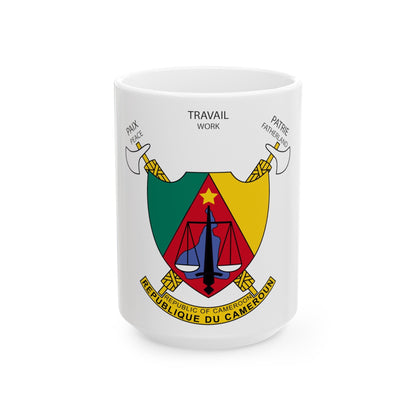 Coat of arms of Cameroon - White Coffee Mug-15oz-The Sticker Space