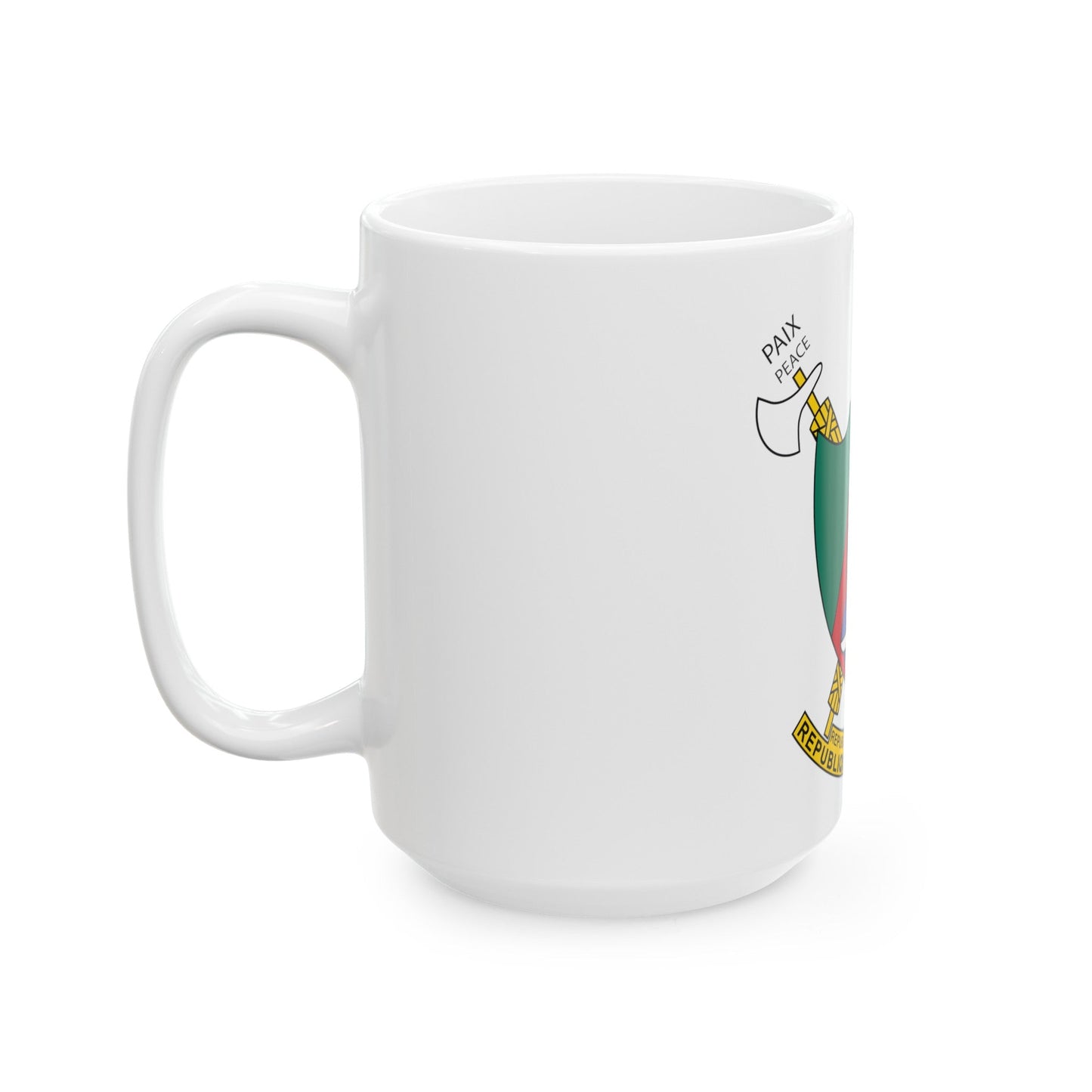 Coat of arms of Cameroon - White Coffee Mug-The Sticker Space