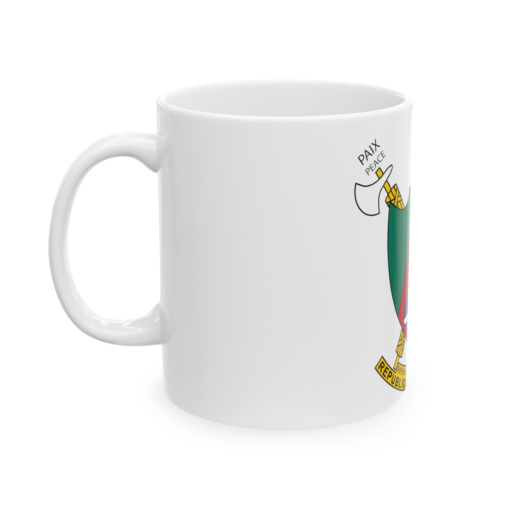 Coat of arms of Cameroon - White Coffee Mug-The Sticker Space