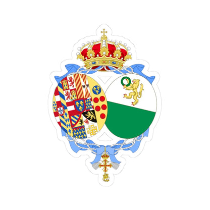 Coat of Arms of Camilla Duchess of Castro (Italy) (Coat of Arms) STICKER Vinyl Kiss-Cut Decal 3 Inch White - The Sticker Space