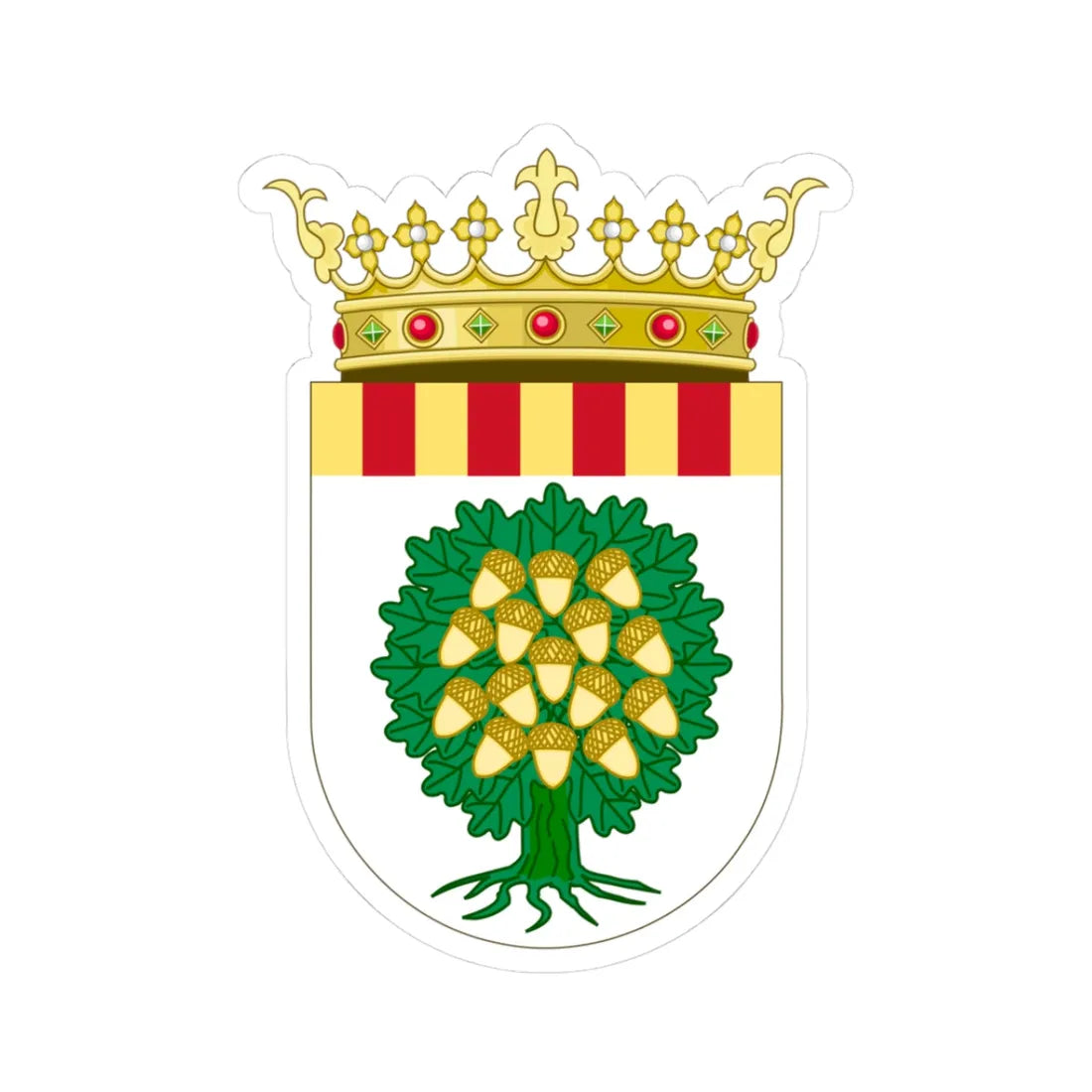 Coat of Arms of Campo de Belchite (Spain) (Coat of Arms) STICKER Vinyl Kiss-Cut Decal 3 Inch White - The Sticker Space