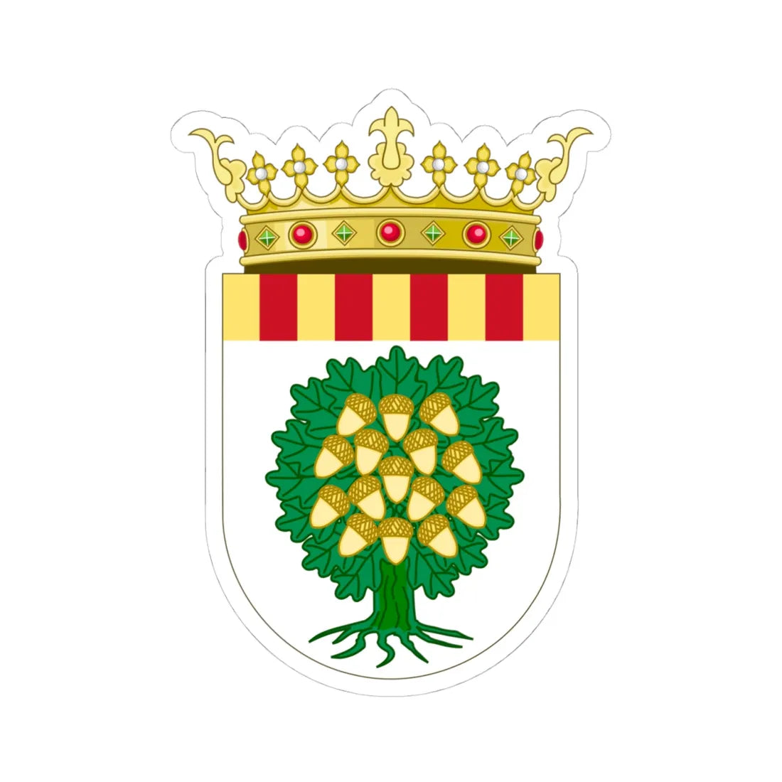 Coat of Arms of Campo de Belchite (Spain) (Coat of Arms) STICKER Vinyl Kiss-Cut Decal 4 Inch White - The Sticker Space