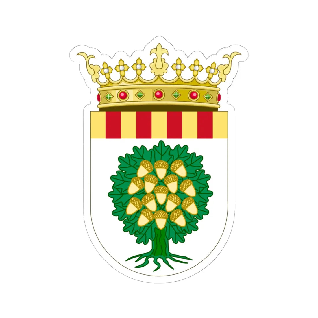 Coat of Arms of Campo de Belchite (Spain) (Coat of Arms) STICKER Vinyl Kiss-Cut Decal 6 Inch White - The Sticker Space