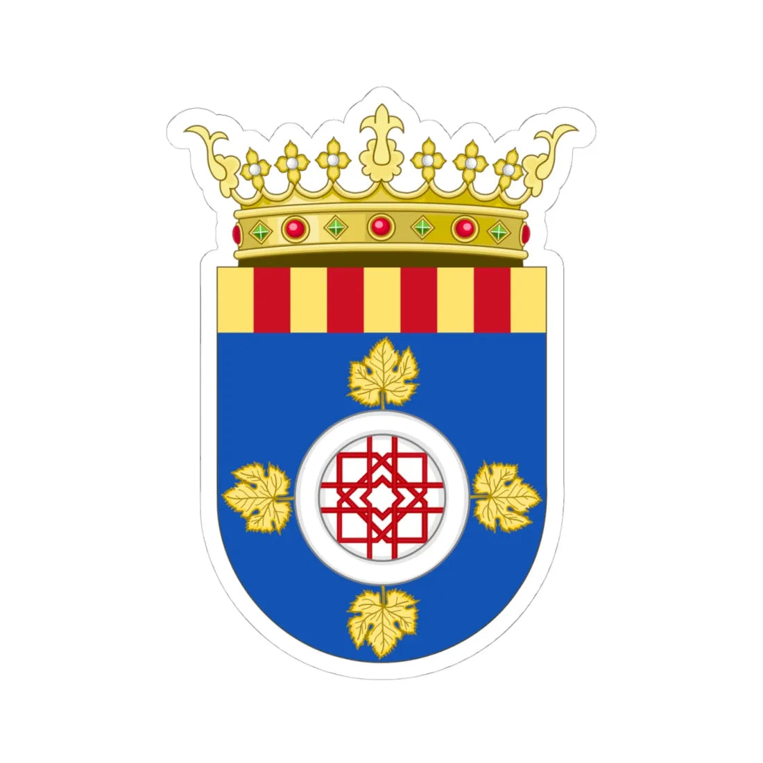 Coat of Arms of Campo de Cariñena (Spain) (Coat of Arms) STICKER Vinyl Kiss-Cut Decal 4 Inch White - The Sticker Space