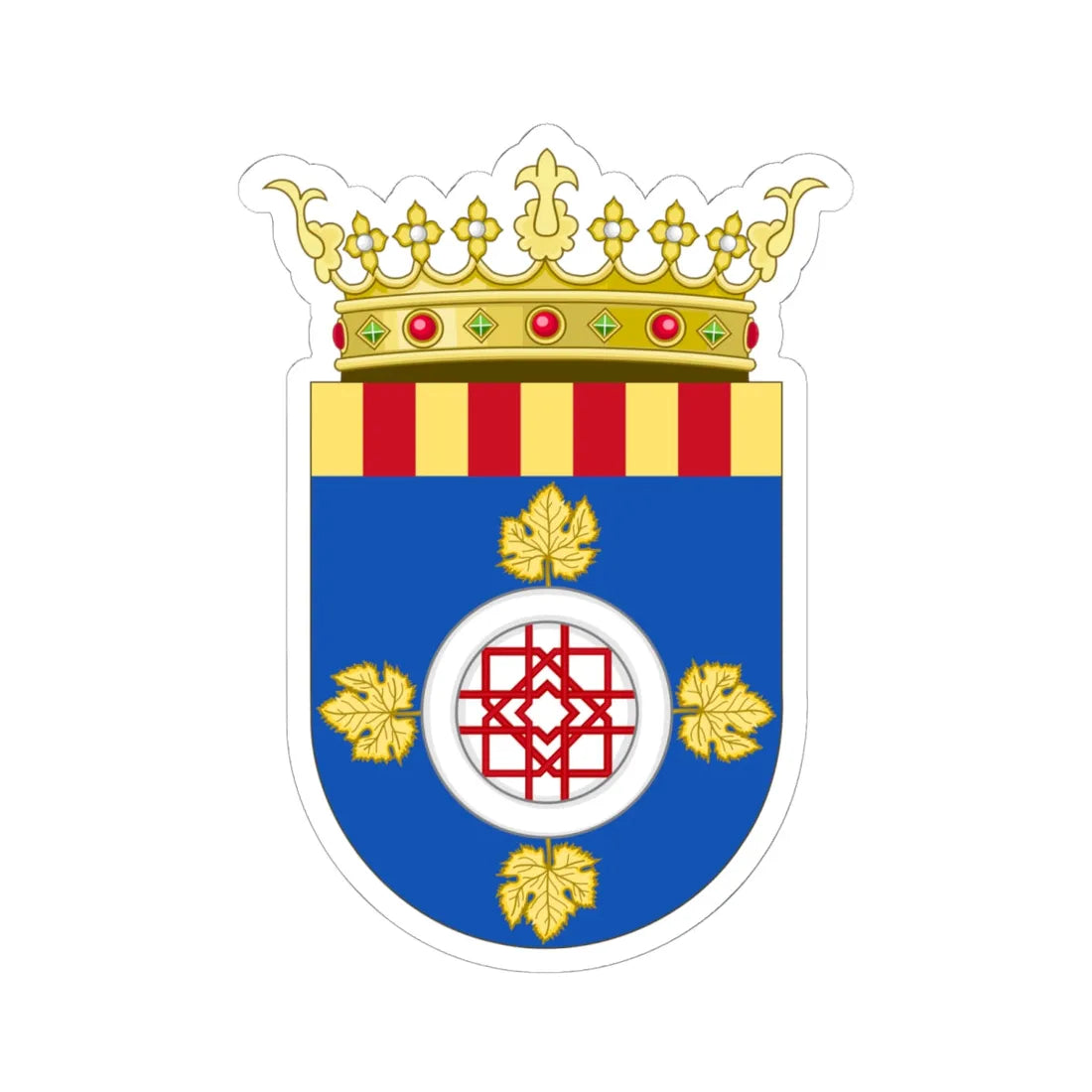 Coat of Arms of Campo de Cariñena (Spain) (Coat of Arms) STICKER Vinyl Kiss-Cut Decal 6 Inch White - The Sticker Space