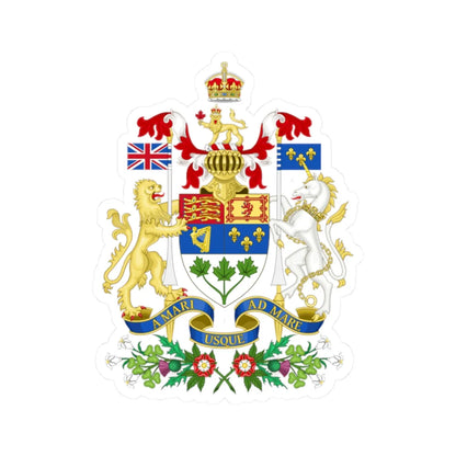 Coat of arms of Canada 1921-1957 (Canada) (Coat of Arms) STICKER Vinyl Kiss-Cut Decal 2 Inch White - The Sticker Space