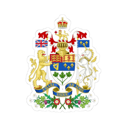 Coat of arms of Canada 1921-1957 (Canada) (Coat of Arms) STICKER Vinyl Kiss-Cut Decal 4 Inch White - The Sticker Space