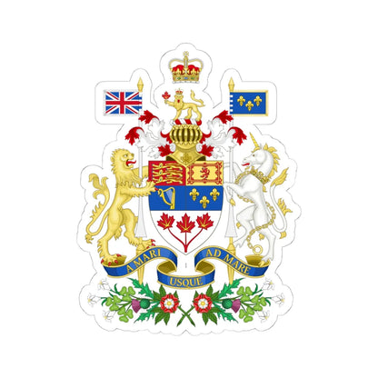 Coat of arms of Canada 1957-1994 (Canada) (Coat of Arms) STICKER Vinyl Kiss-Cut Decal 6 Inch White - The Sticker Space