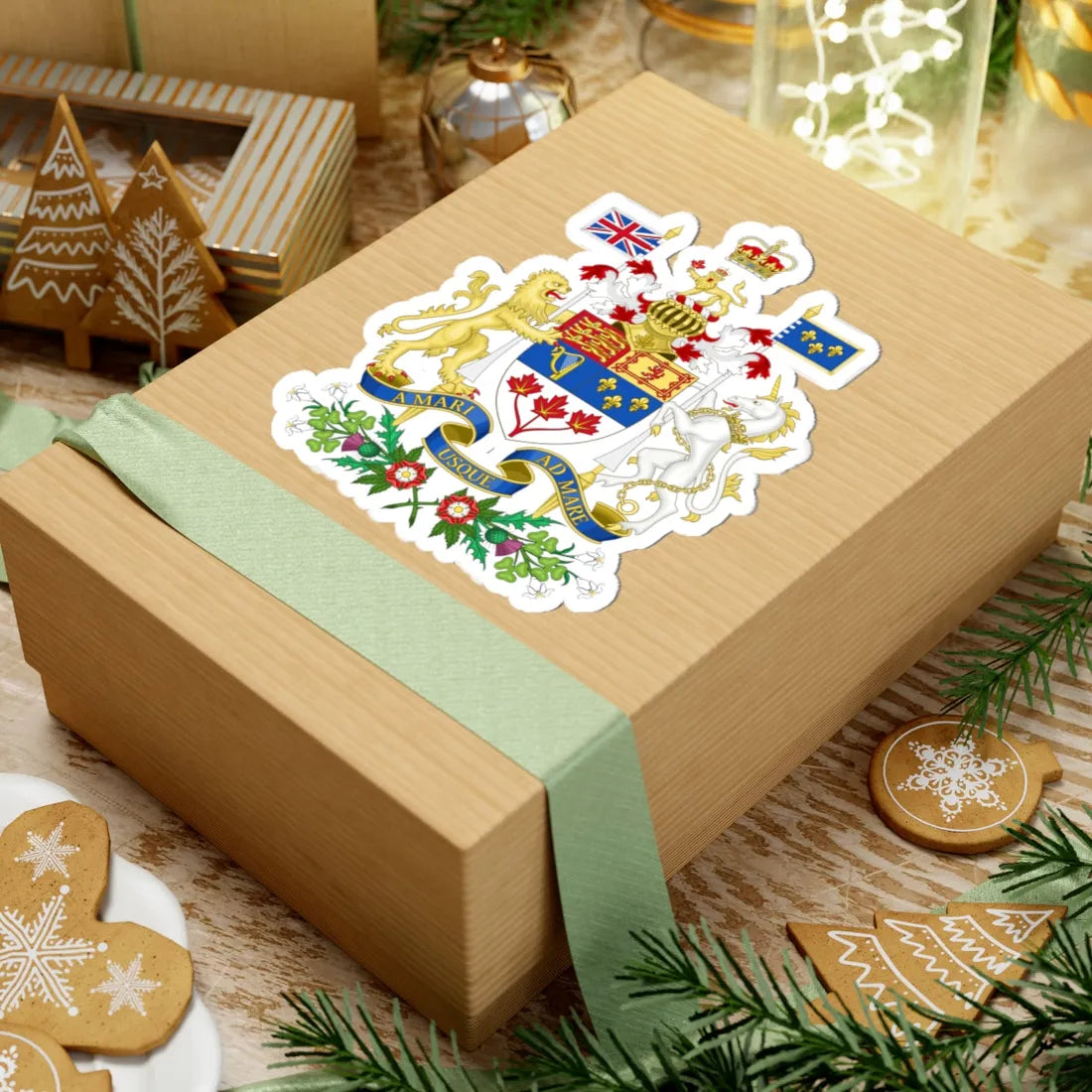 Coat of arms of Canada 1957-1994 (Canada) (Coat of Arms) STICKER Vinyl Kiss-Cut Decal - The Sticker Space