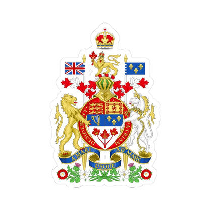 Coat of arms of Canada Canadian Royal Crown (Canada) (Coat of Arms) STICKER Vinyl Kiss-Cut Decal 3 Inch White - The Sticker Space