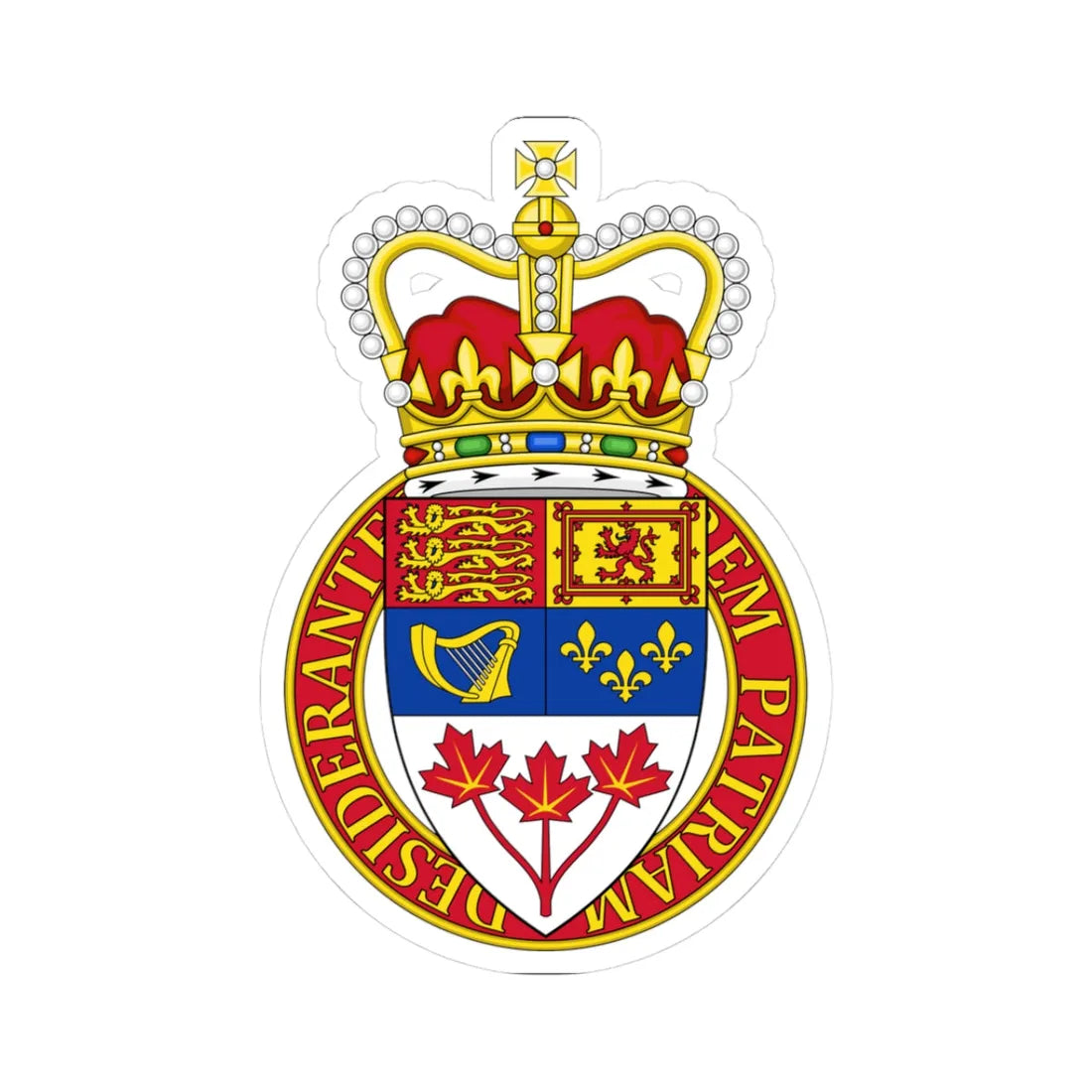 Coat of arms of Canada lesser version (Canada) (Coat of Arms) STICKER Vinyl Kiss-Cut Decal - The Sticker Space