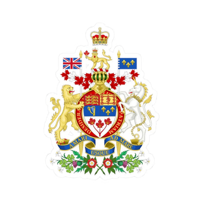Coat of arms of Canada rendition (Canada) (Coat of Arms) STICKER Vinyl Kiss-Cut Decal 2 Inch White - The Sticker Space