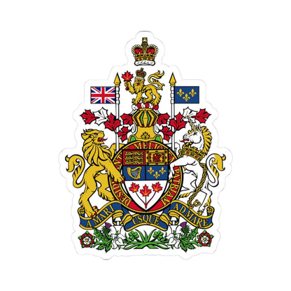 Coat of arms of Canada - STICKER Vinyl Kiss-Cut Decal 3 Inch White - The Sticker Space